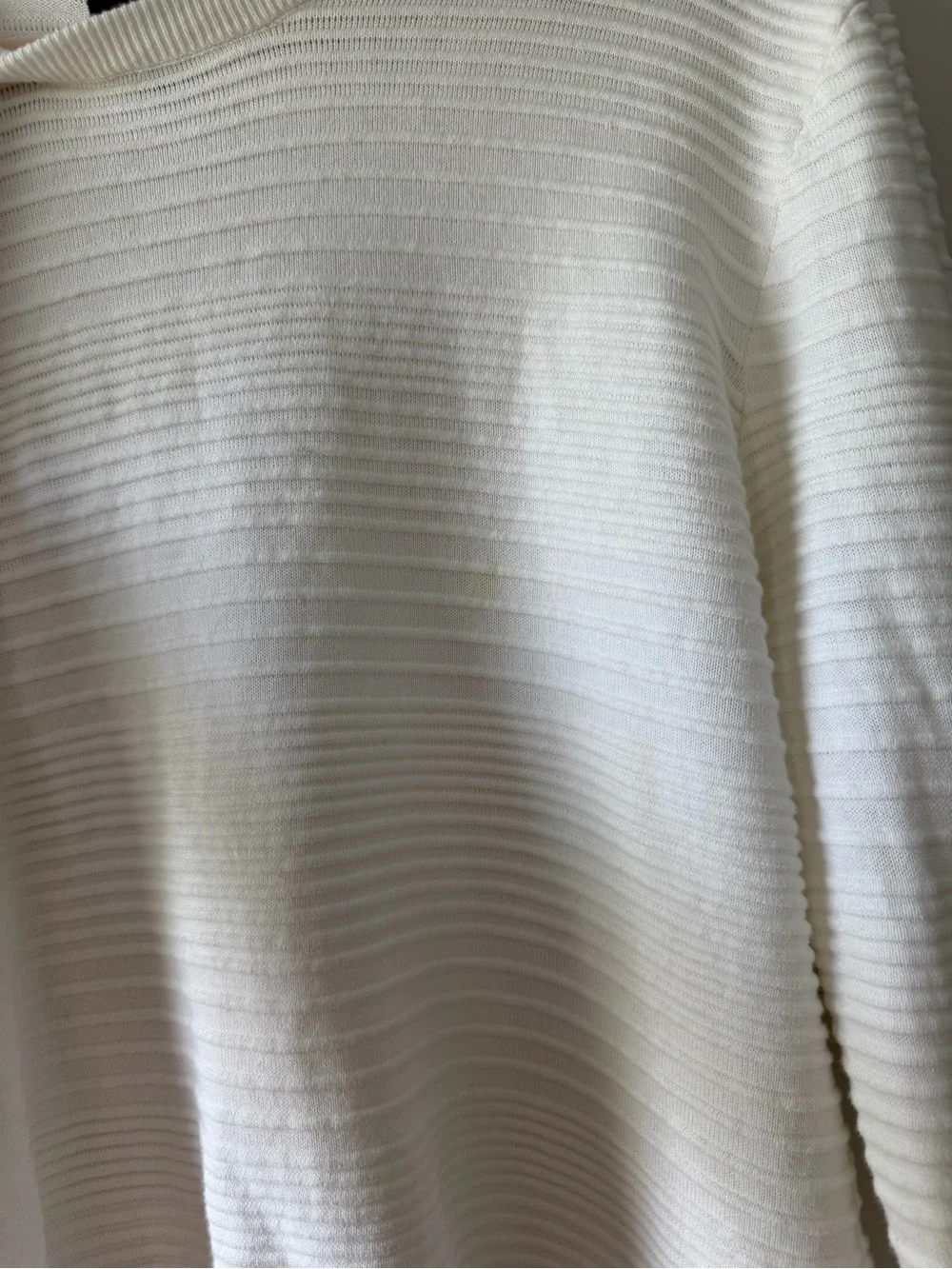 H&M Men's Cream Ribbed Crewneck Sweater